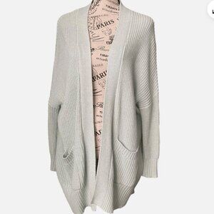BDG Light Gray Chunky Knit Long Sweater/Cardigan